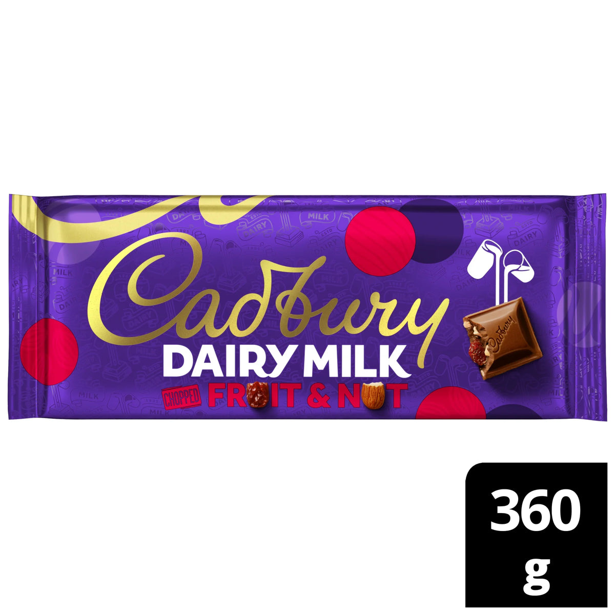 Dairy Milk Fruit And Nut 360g by Cadbury at The British Vault
