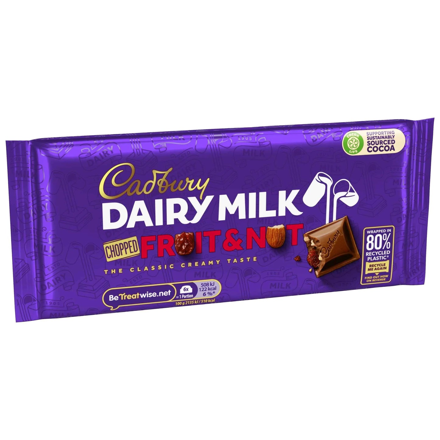 Dairy Milk Fruit & Nut Chopped 95g (r) by Cadbury