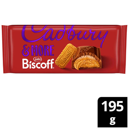Dairy Milk &more Lotus Biscoff Chocolate Bar 195g by Cadbury