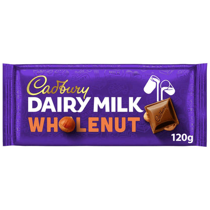 Dairy Milk Wholenut Chocolate Bar 120g by Cadbury
