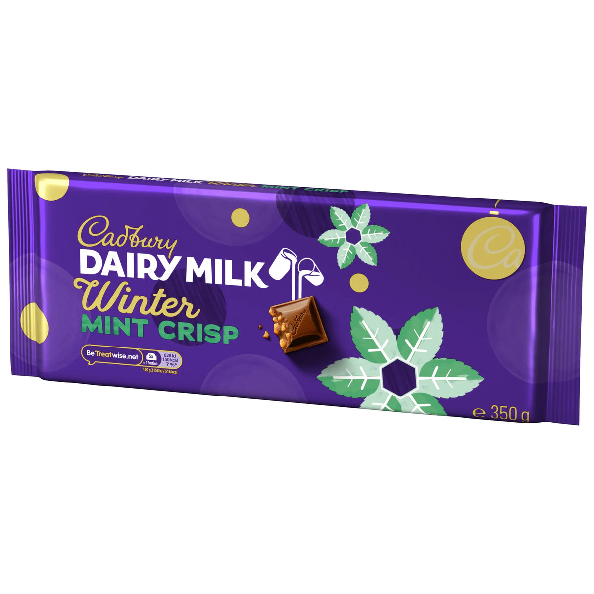 Dairy Milk Winter Mint Crisp 350g by Cadbury at The British Vault
