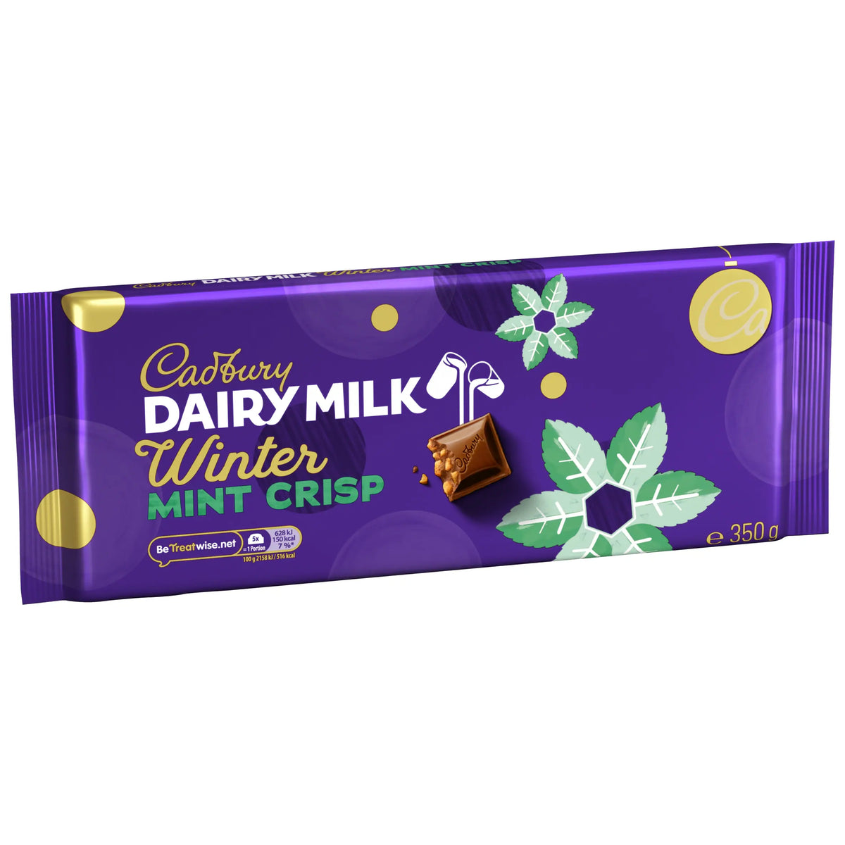 Dairy Milk Winter Mint Crisp 350g by Cadbury at The British Vault