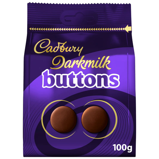 Dark Milk Chocolate Buttons Bag 100g by Cadbury at The British Vault