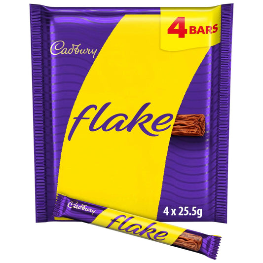 Flake Chocolate Bar 4 Pack Multipack 102g by Cadbury