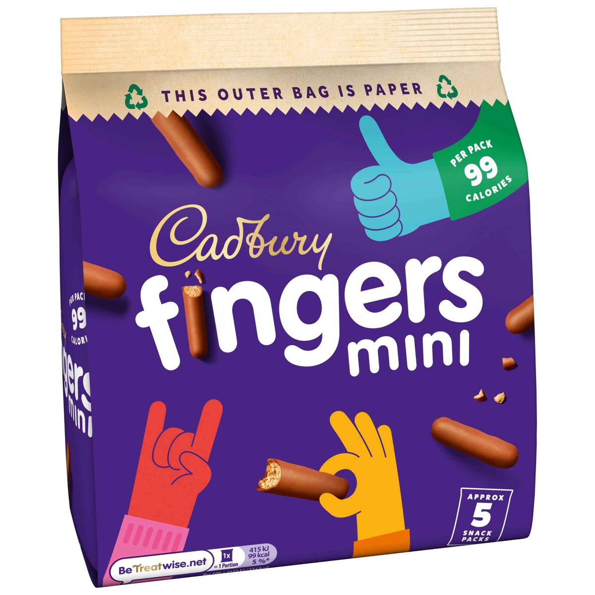 Mini Fingers Chocolate Biscuits 5 X by Cadbury