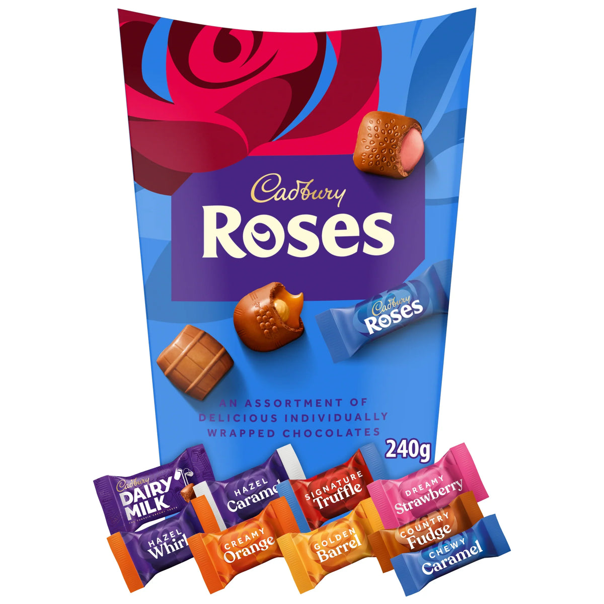 Roses Chocolate Box 240g by Cadbury at The British Vault