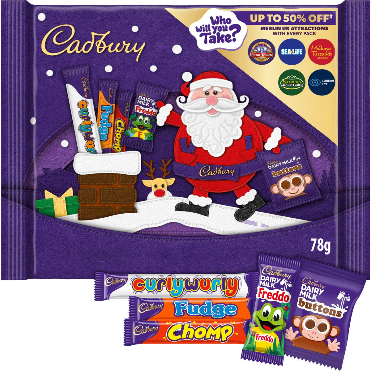 Small Xmas Selection Box 78g by Cadbury at The British Vault