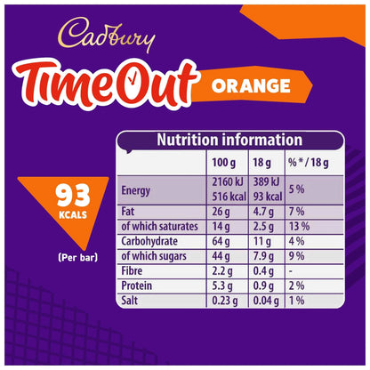 Time Out Orange Milk Chocolate by Cadbury