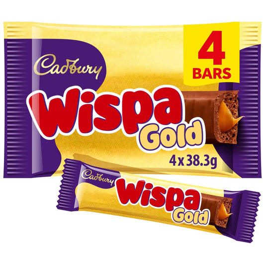 Wispa Gold Chocolate Bar 4 Pack by Cadbury