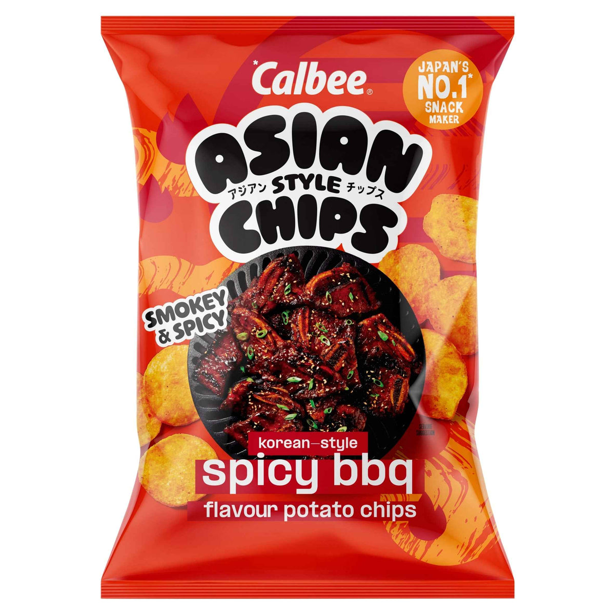 Asian Style Chips Korean Spicy Bbq by CALBEE