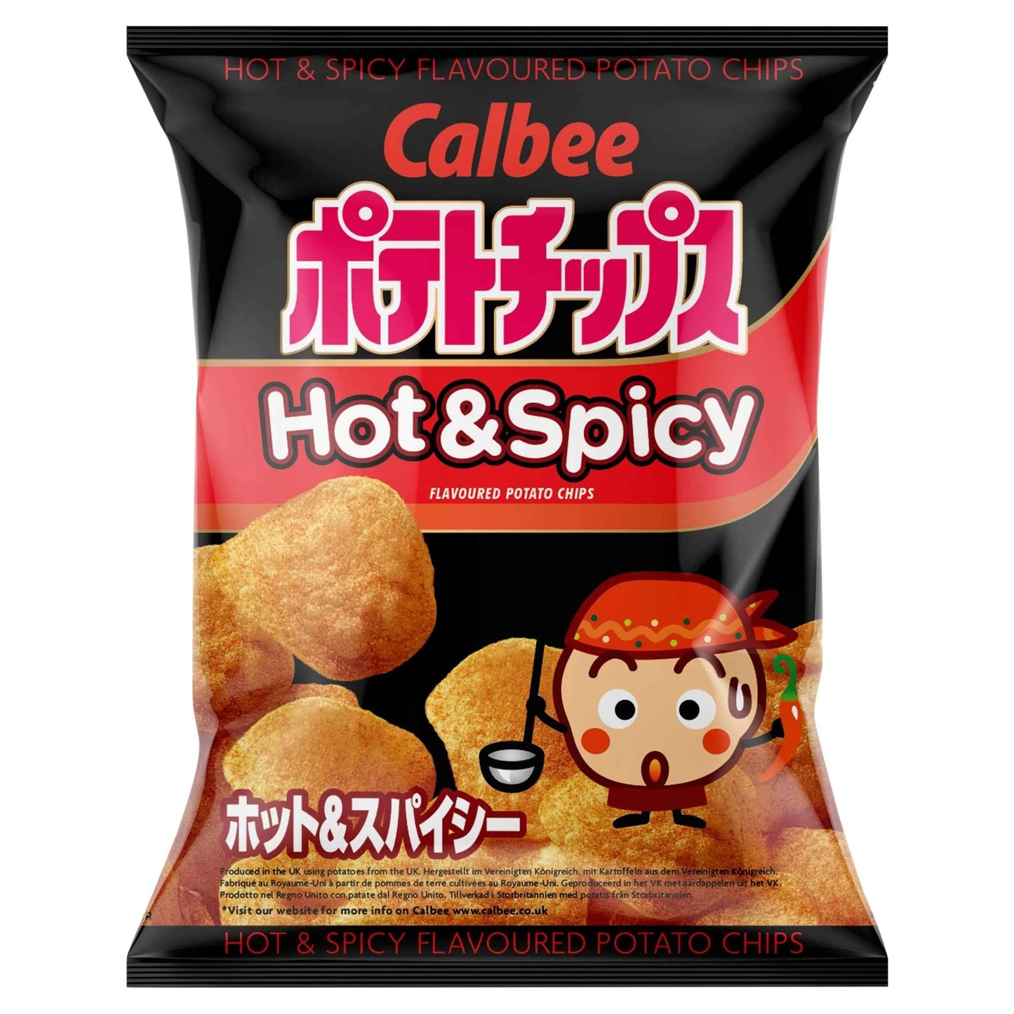 Hot & Spicy Flavour Potato Chips 130g by CALBEE