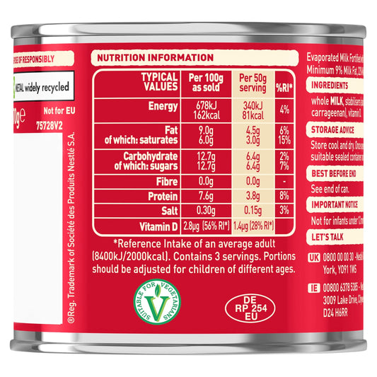 Evaporated Milk Tin 170g by CARNATION
