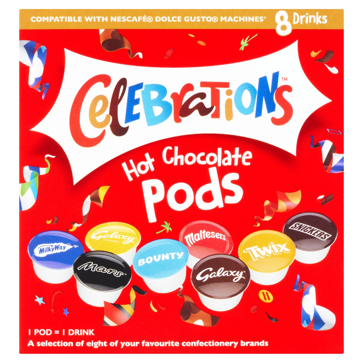 Hot Chocolate Pods 8 Pack 122g by CELEBRATIONS