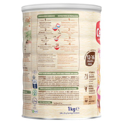 Infant Cereals With Milk Honey & Wheat 12+ Months 1kg by CERELAC