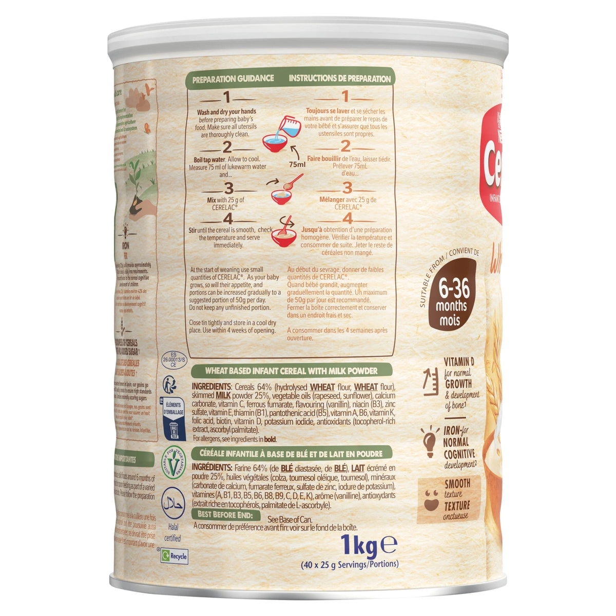 Infant Cereals With Milk Wheat 6+ Months 1kg by CERELAC