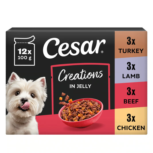 Dog Pouches Creations In Jelly 12x100g by Cesar