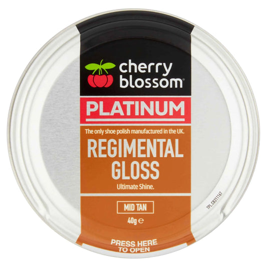 Regimental Gloss Tan Shoe by CHERRY BLOSSOM