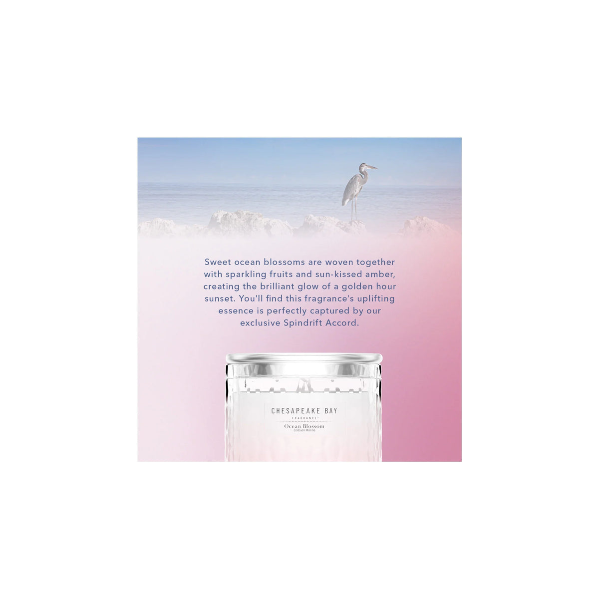 Ocean Blossom Small Candle 127g by CHESAPEAKE BAY at The British Vault