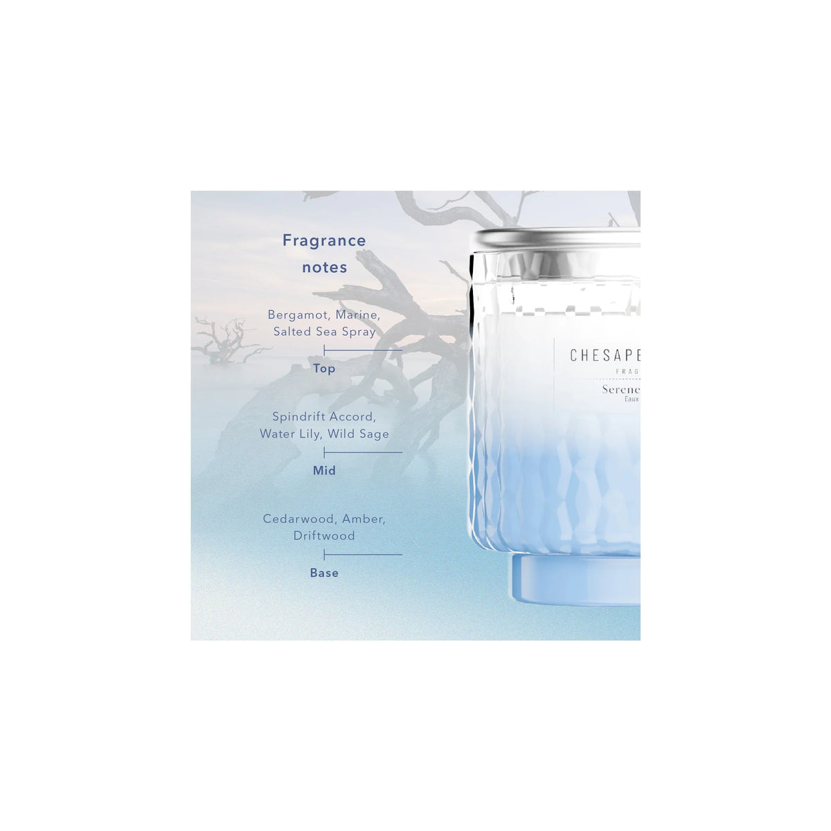 Serene Waters Small Candle 127g by CHESAPEAKE BAY at The British Vault