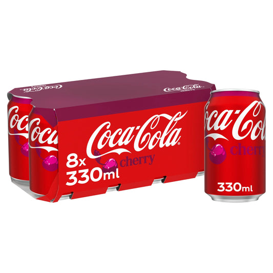 Cherry Soft Drink Cans 8 X 330 Ml by Coca-Cola