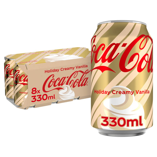 Coca Cola Holiday Creamy Vanilla 8x330ml by Coca-Cola at The British Vault