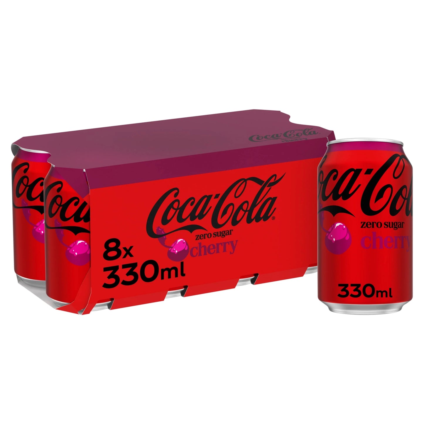 Zero Sugar Cherry Soft Drink Cans 8 by Coca-Cola