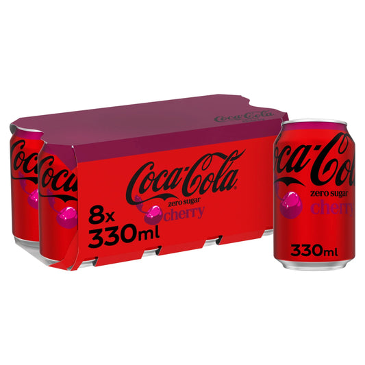 Zero Sugar Cherry Soft Drink Cans 8 by Coca-Cola