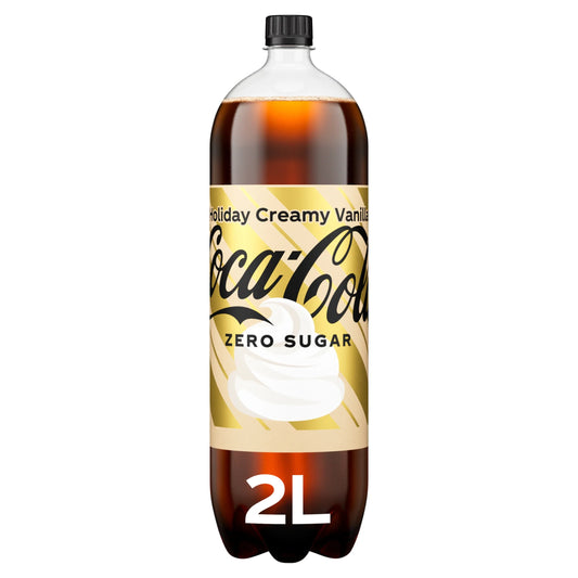 Coca Cola Zero Sugar Holiday Creamy Vanilla 2l by Coca-Cola at The British Vault