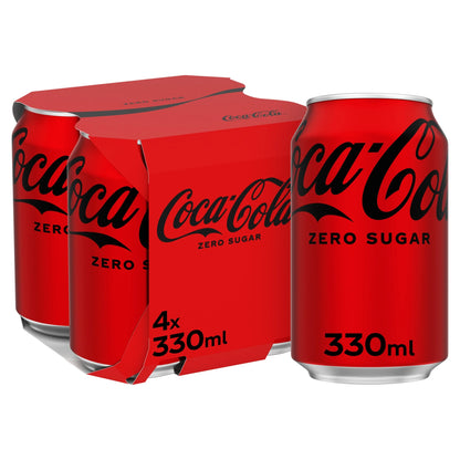 Zero Sugar Soft Drink Cans 4 X 330 by Coca-Cola