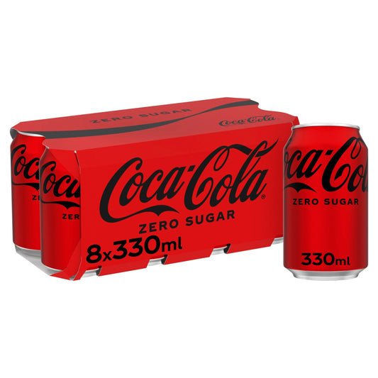 Zero Sugar Soft Drink Cans 8 X 330 by Coca-Cola