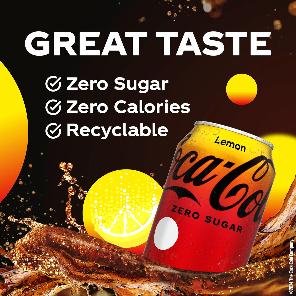 Zero Sugar Soft Drink - Lemon 330ml by Coca-Cola