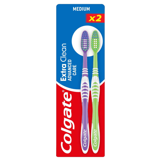 Extra Clean Medium Toothbrush 2 Pack by Colgate