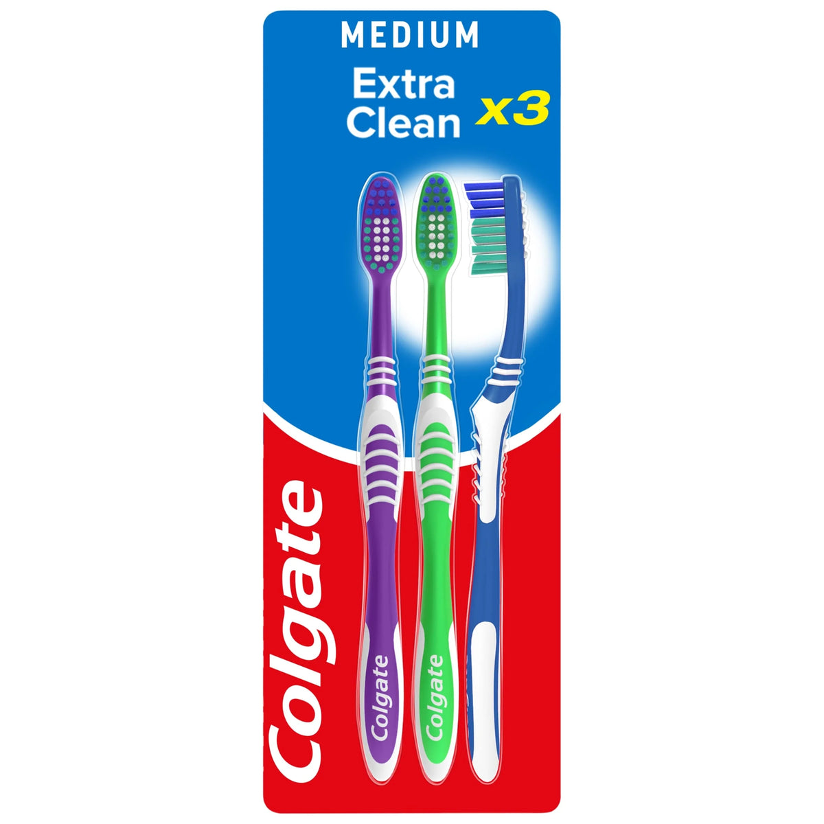 Extra Clean Medium Toothbrush 3 Pack by Colgate
