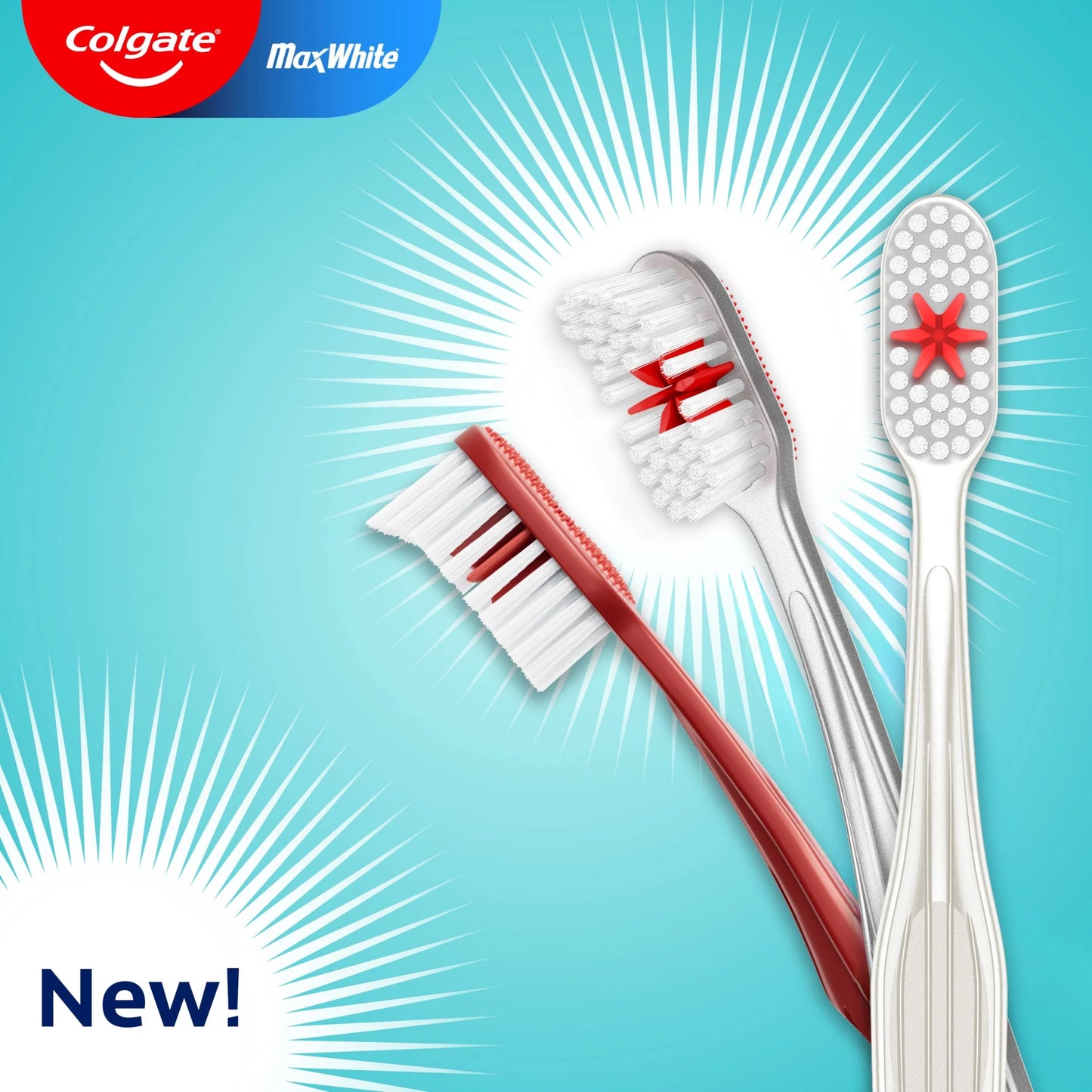 Max White Medium Toothbrush 3 Pack by Colgate