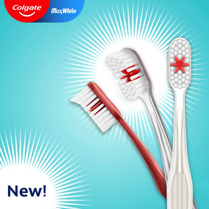 Max White Medium Toothbrush 3 Pack by Colgate