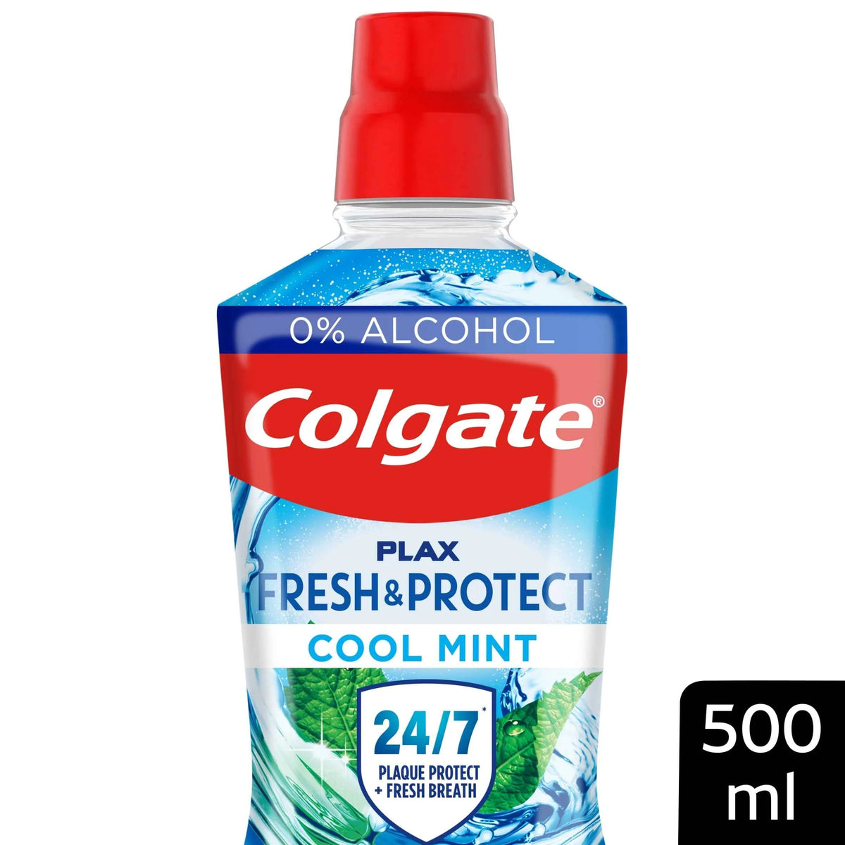 Plax Cool Mint Mouthwash Alcohol Free 500ml by Colgate