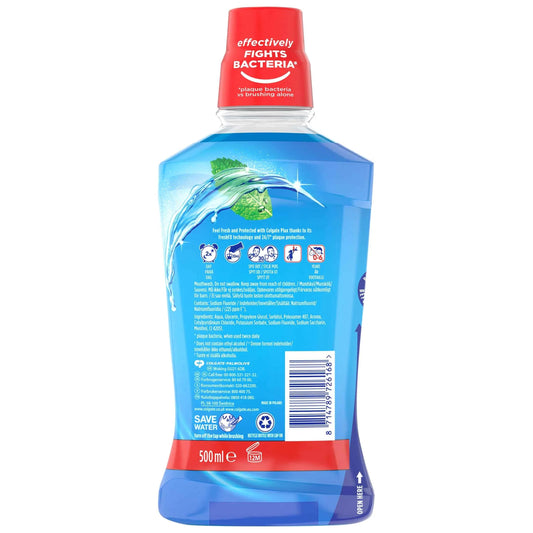 Plax Cool Mint Mouthwash Alcohol Free 500ml by Colgate