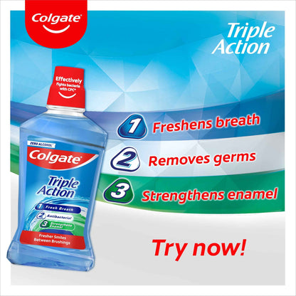 Triple Action Mouthwash Alcohol Free by Colgate