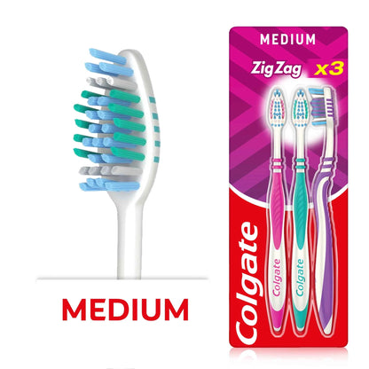 Zigzag Medium Toothbrush 3 Pack by Colgate