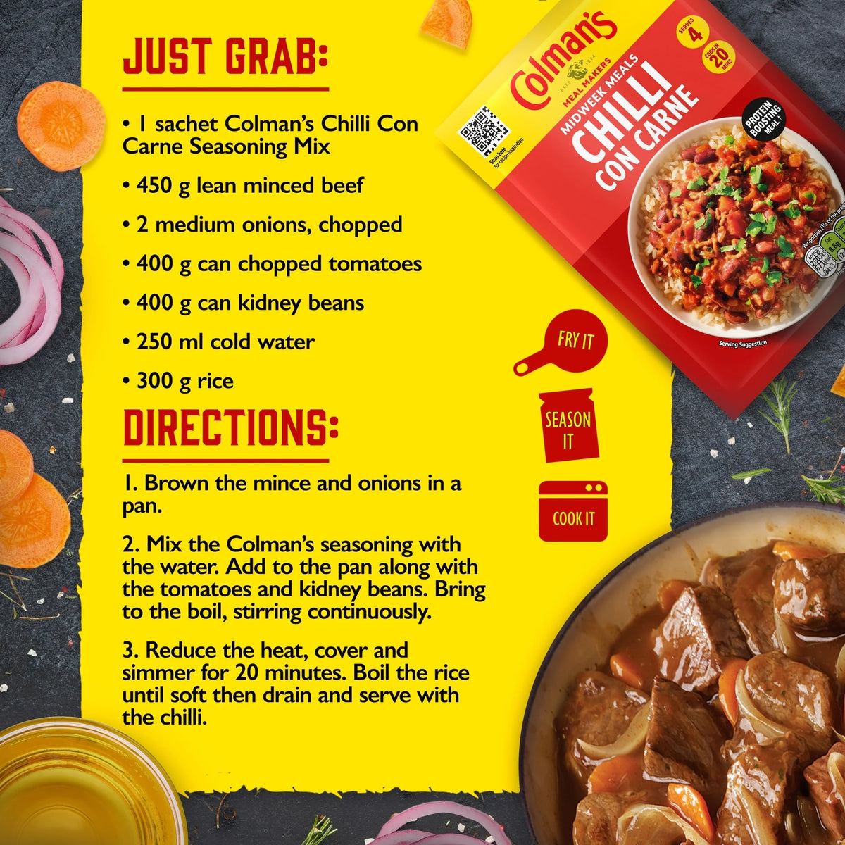 Colman's Chilli Con Carne Recipe Mix 50g by COLMANS