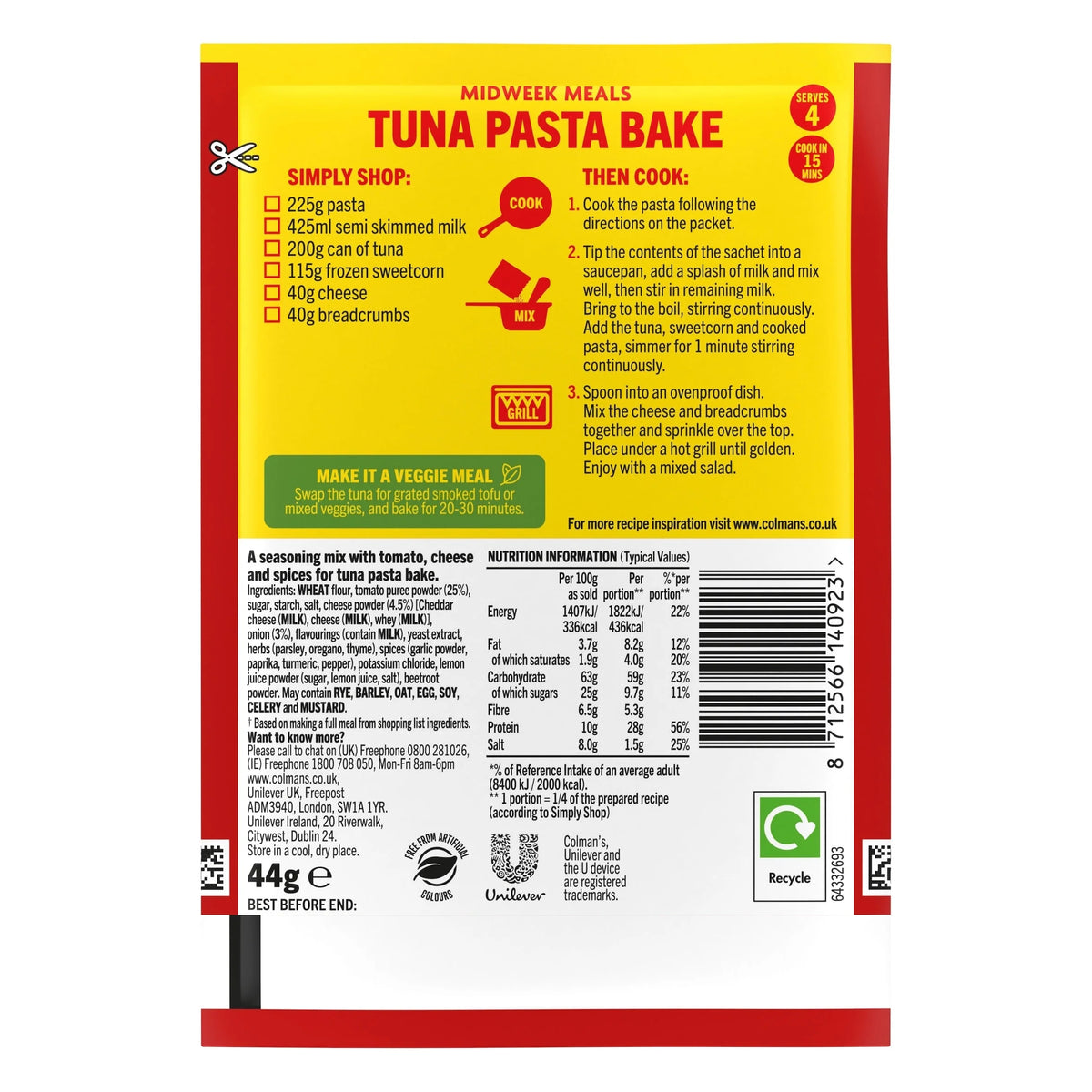Colman's Tuna Pasta Bake Recipe Mix 44g by COLMANS