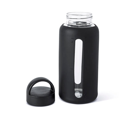 Black Glass Water Bottle Tumbler by CORE KITCHEN