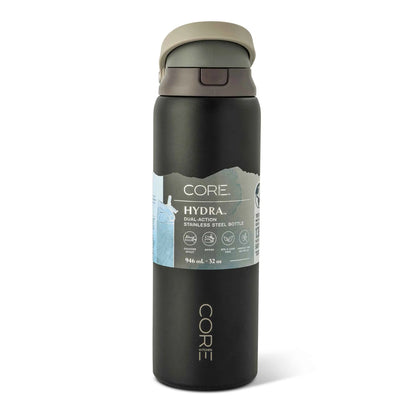 Black Hydra Dual Function Water Bottle 946ml by CORE KITCHEN