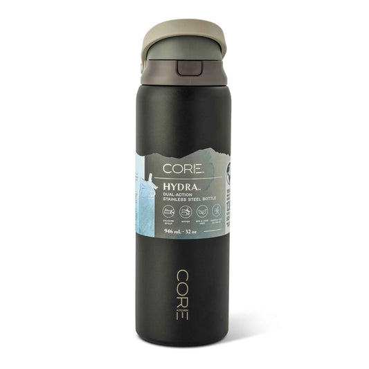 Black Hydra Dual Function Water Bottle 946ml by CORE KITCHEN