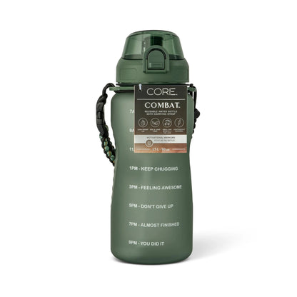 Green Combat Water Bottle 1.5l by CORE KITCHEN