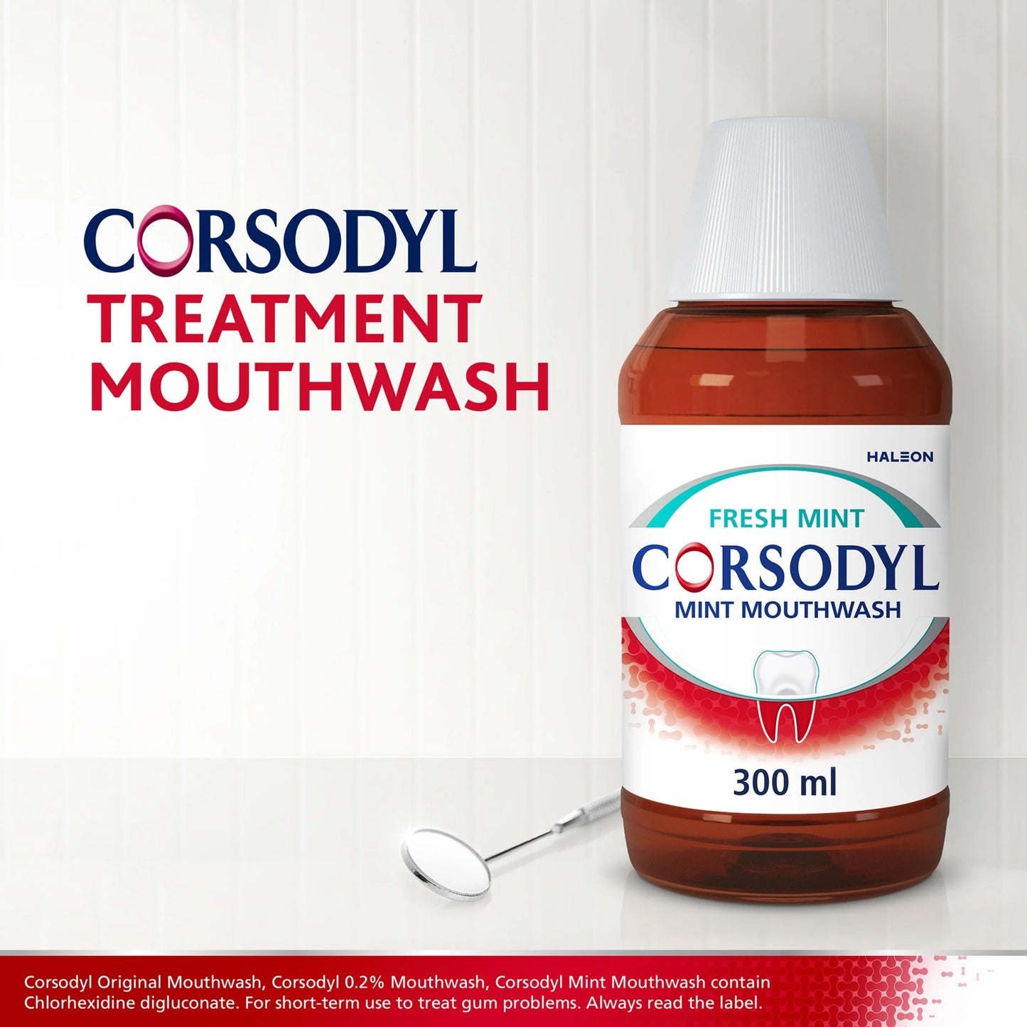 Medicated Antibacterial Mouthwash Fresh Mint, 300ml by CORSODYL
