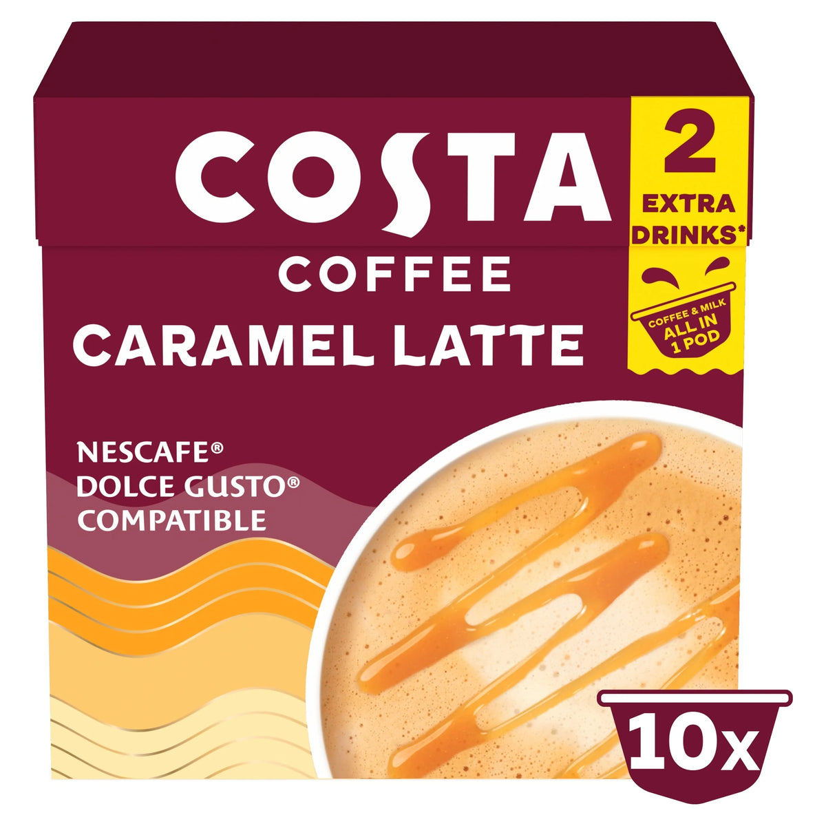 Coffee Caramel Latte Pods 10 X 16g by COSTA