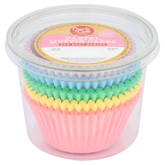 Pastel Muffin Cases 100 by CREATE A CAKE