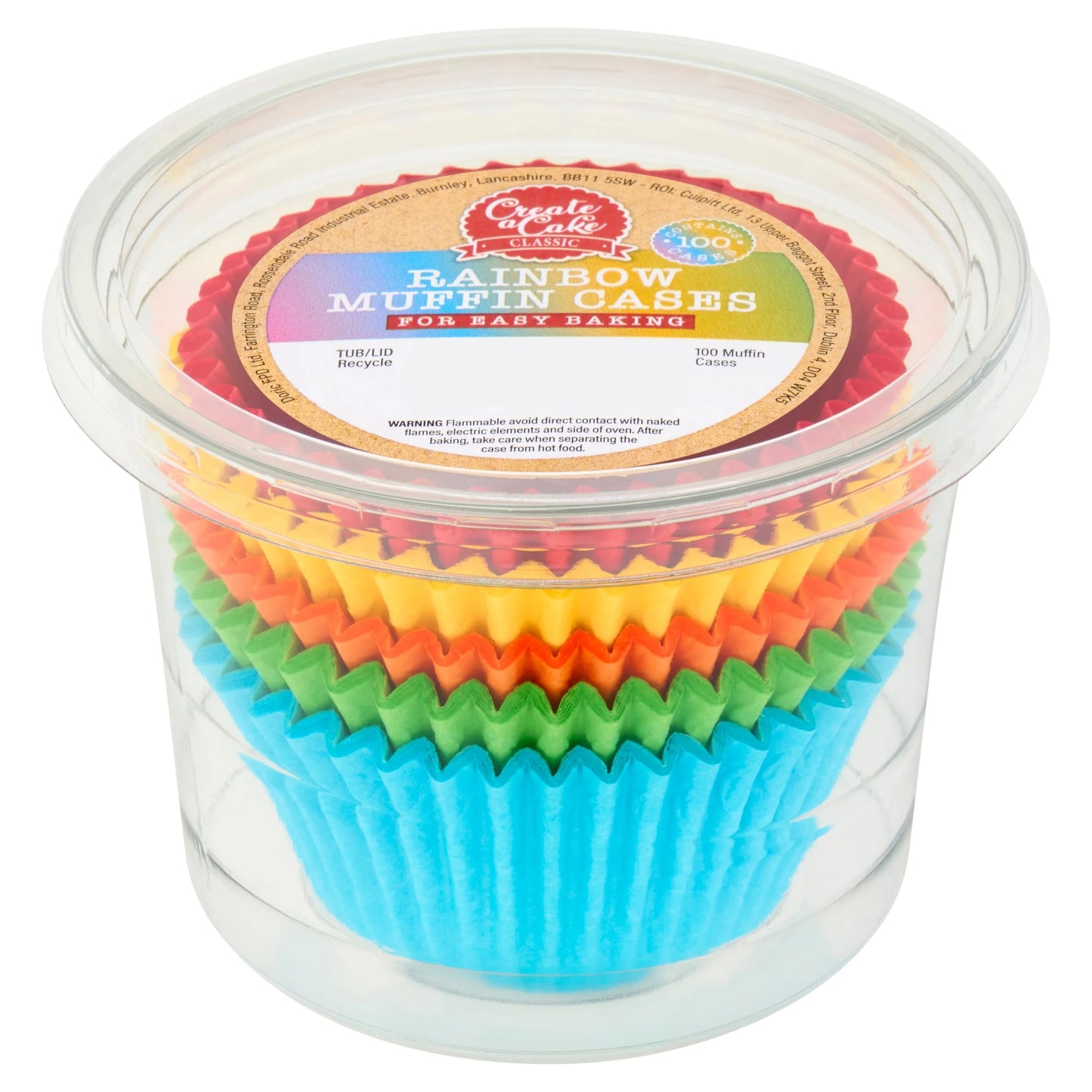 Rainbow Muffin Cases 100 by CREATE A CAKE