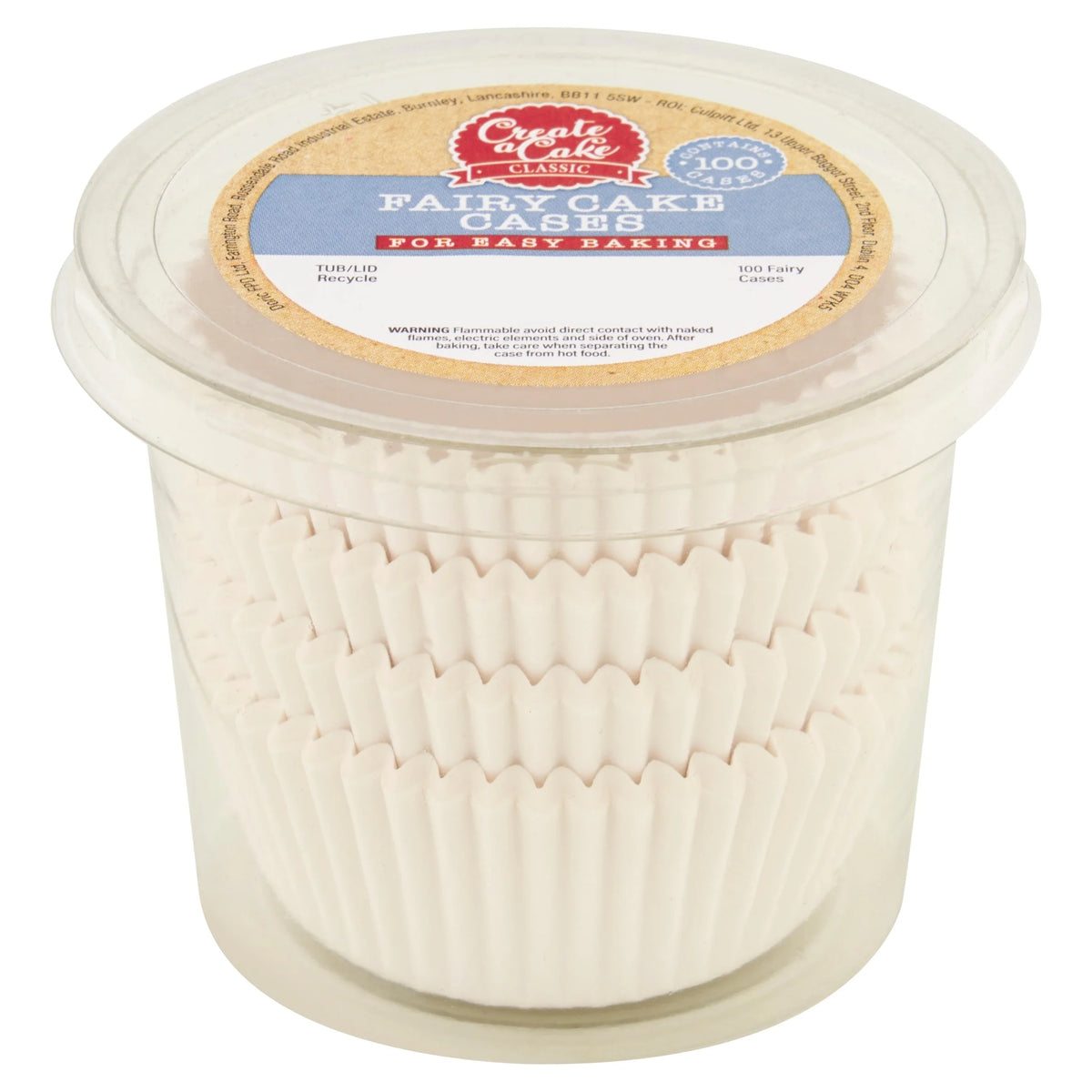 White Fairy Cake Cases 100 by CREATE A CAKE